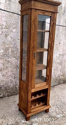 CRISTALEIRA 1 PORTA, COM ADEGA, LATERAL VIDRO - REF. 1003