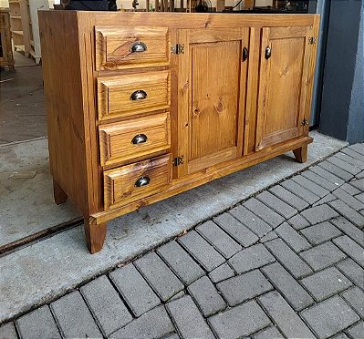 BALCÃO DE PIA COM 02 PORTAS E 02 GAVETAS - 1,20M