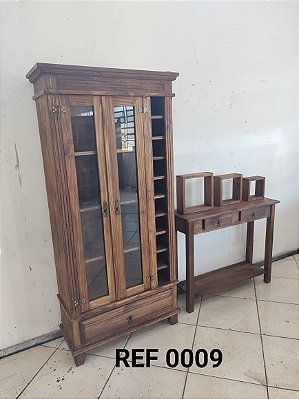 CRISTALEIRA COM ADEGA E APARADOR