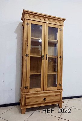 CRISTALEIRA 2 PORTAS COM VIDROS E GAVETA - REF. 2022