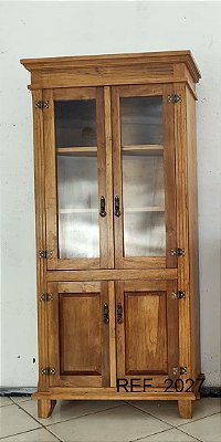 CRISTALEIRA ARMÁRIO 2 PORTAS SUPERIOR + 2 PORTAS FECHADA INFERIOR - REF. 2027