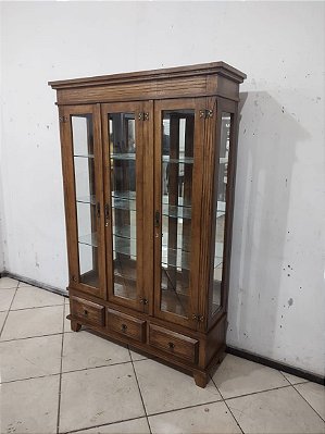 CRISTALEIRA 3 PORTAS ESPELHADA COM GAVETA - REF. 3012