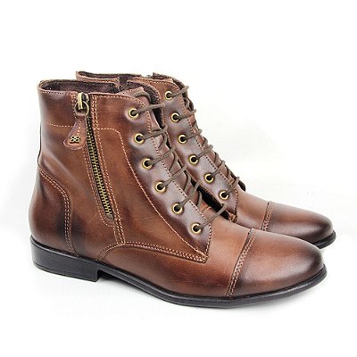 Bota Feminina Cano Curto Salto Baixo Com Cadarço Fg8003tab - Sapatofranca - A sua loja de calçados online