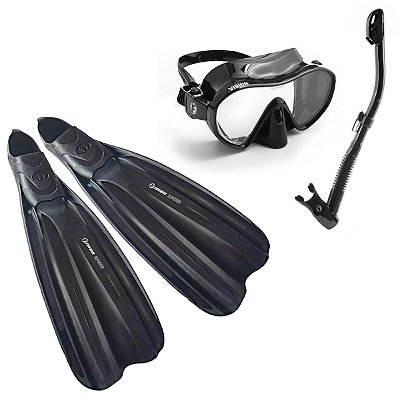 Kit de Mergulho Mascara Vision + Sk-Dry e Nadadeira Speed