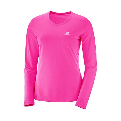 Camiseta Manga Longa Feminina Salomon Sonic UV50 Super Pink