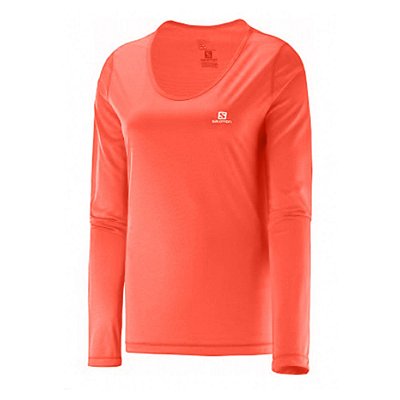 Camiseta Manga Longa Feminina Salomon Sonic UV50 Fluo Laranja