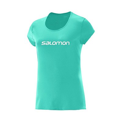 Camiseta Manga Curta Feminina Salomon Training Verde Teal