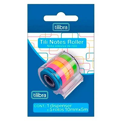 Nota Adesiva de Rolo Tili Notes Roller 5 Cores Tilibra