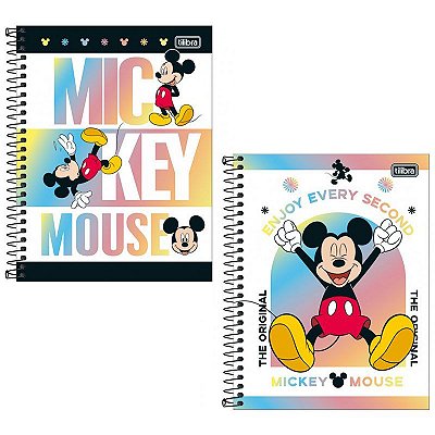 Caderno Espiral Capa Dura Colegial 10 Matérias Mickey Tilibra