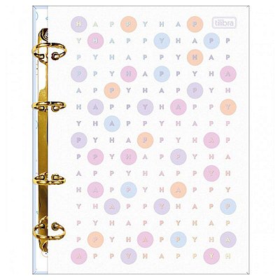 Caderno Argolado Colegial Happy Tilibra