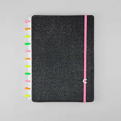 Caderno Inteligente - Glitter Neon Black