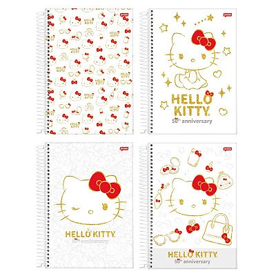 Caderno Universitário 10 Matérias Hello Kitty 50 Anos Jandaia