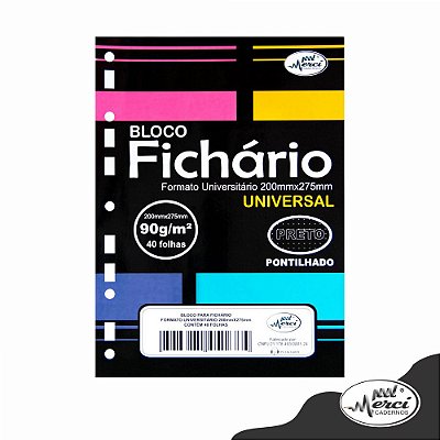 Refil Pontilhado Preto para Fichário Universitário Merci - 40 folhas
