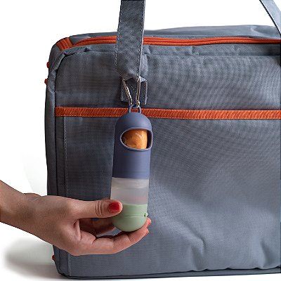 Porta Saquinhos Higiênicos com Recipiente para Alcool em Gel  - Azul