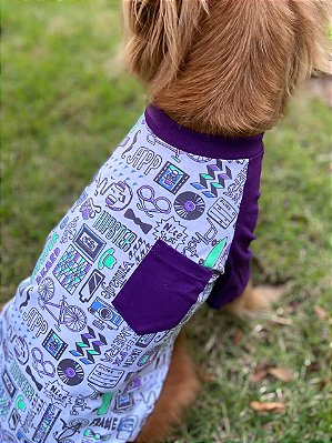 Camiseta para Cachorro e Gato - Hipster Roxo