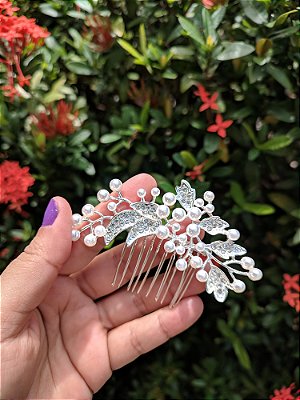 Grinalda para Penteados de Noiva com Pérolas e Strass