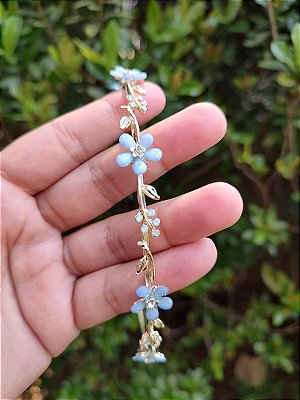 Tiara de Flores Azul