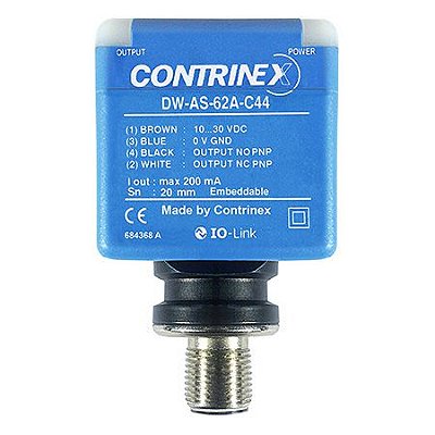 DW-AS-62A-C44 SENSOR INDUTIVO QUADRADO C44 20MM 4P PNP NA+NF SAIDA A CONECTOR CONTRINEX