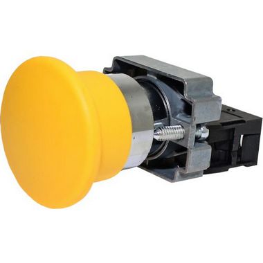 M20AMR-Y-1A PULSADOR COGUMELO 22MM METÁLICO 1NA AMARELO I23347 METALTEX