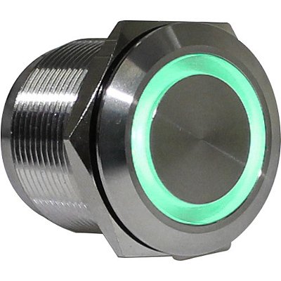 AV22IC-7G BOTÃO ANTIVANDALISMO ILUMINADO VERDE 22MM 24VCA/CC METALTEX