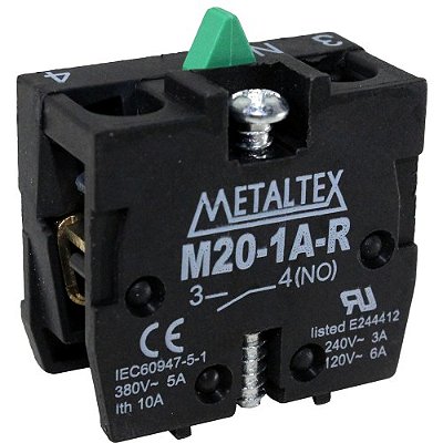 M20-1A-R CONTATO 1NA PARA BOTÃO M20/P20 INVERTIDO USO CAIXA CP METALTEX