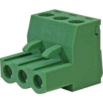 BR8F1-03 BORNE PLUGUE PARA CABO 3 VIAS PASSO 5,08MM VERDE METALTEX