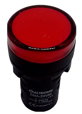 SNA-24VM SINALEIRO LED 22MM 24VCA/VCC VERMELHO ALTRONIC