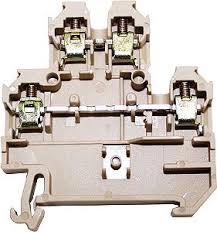 MDB4-4/2 CONECTOR DE PASSAGEM DUPLO 4MM PARA TRILHOS TS32 E TS35 BEGE I14537 METALTEX