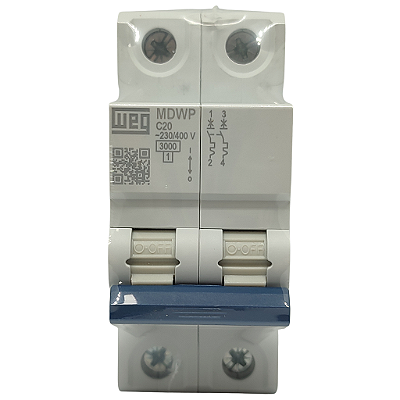 MDWP-C20-2 MINI DISJUNTOR CURVA C 20A 2 PÓLOS 15265723 WEG