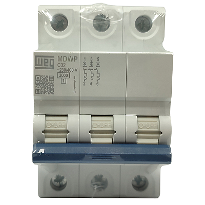MDWP-C32-3 MINI DISJUNTOR CURVA C 32A 3 PÓLOS 15265763 WEG