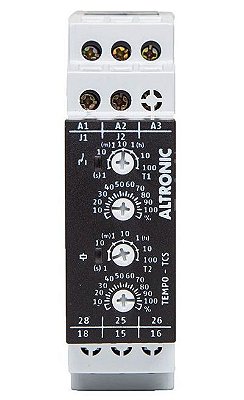 TCS 02-04 MM RELÉ DE TEMPO RETARDO/PULSO NA ENERGIZAÇÃO CÍCLICO (RE/RI) 2 SPDT 1TCS0204 ALTRONIC