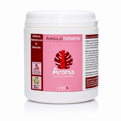 ARGILA VERMELHA EM PÓ PURA IN NATURA - Rico em Cobre / Redutor de Medidas / Efeito Tensor / Ação Anti-idade / Estimula a Produção de Colágeno - 250G - CÓD: 3696