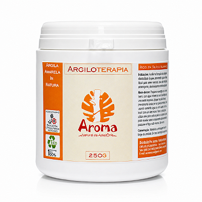 ARGILA AMARELA EM PÓ PURA IN NATURA - Rico em Silício / Ação Antioxidante / Hidratação Profunda - 250G - CÓD: 3702