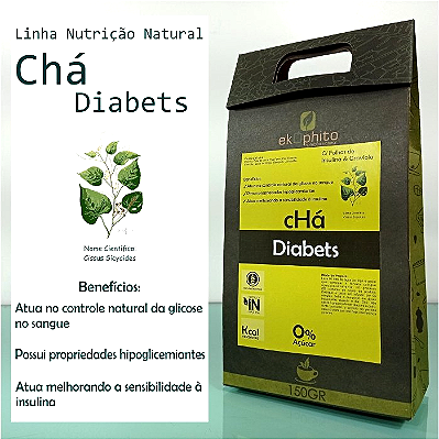 CHÁ DIABETS IN NATURA - Controle Natural da Glicose / Sem Açúcar / Sem Glúten / Desidratado / Safra Premium - 150G - CÓD: 1018