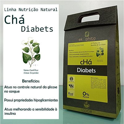 CHÁ DIABETS IN NATURA - Sem Açúcar / Sem Glúten / Desidratado - 150G - Cód: 1018
