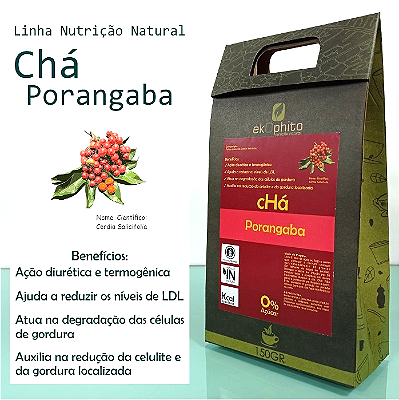 CHÁ PORANGABA IN NATURA - Ação Diurética / Termogênica / Redução dos Níveis de LDL / Sem Açúcar / Sem Glúten / Desidratado - 150G - CÓD: 1025