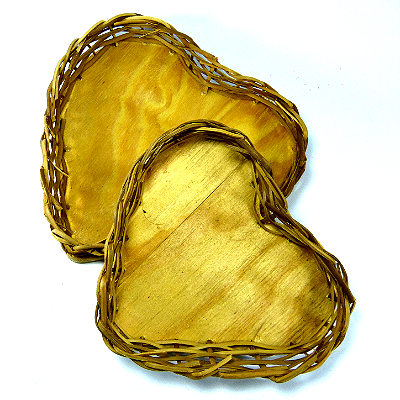 CESTA ARTESANAL CIPÓ-TITICA CORAÇÃO - Plantio Sustentável / Palha Natural / Feito a Mão / Biodegradável - Tam M (17CM) - CÓD: 2156