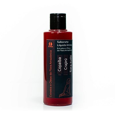 SABONETE LÍQUIDO USO ÍNTIMO -  Antifúngico / Antibacteriano / Refrescante / Extrato de Crajirú / Óleo de Copaíba / Extrato de Barbatimão / Sara-Tudo - 100ml - Cód: 2453