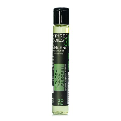 BLEND 3 ÓLEOS VEGETAIS TRATAMENTO CAPILAR ANTIQUEDA E CRESCIMENTO - Óleo de Jojoba / Mamona / Alecrim - 30ml - Cód: 2124