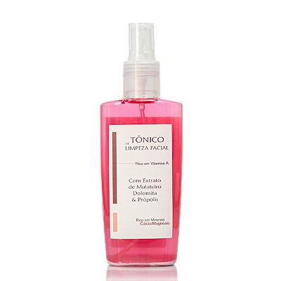 TÔNICO DE LIMPEZA FACIAL - Ação Clareadora / Cicatrizante / Extrato de Mulateiro / Própolis / Dolomita - 140ml - Cód: 2378
