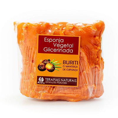 BUCHA (ESPONJA) VEGETAL GLICERINADA - Esfoliação e Hidratação Profunda /  C/ Manteiga de Cupuaçu / Óleo de Andiroba - Tam G - Cód: 0708