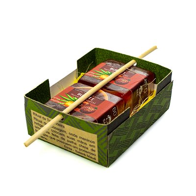 KIT P/ PRESENTE CAIXINHA KRAFT - 02 Sabonete Hidratante Safra Amazônica 60g / 01 Caixinha Decorada Papel Kraft Temática Regional - UND - Cód: 3405