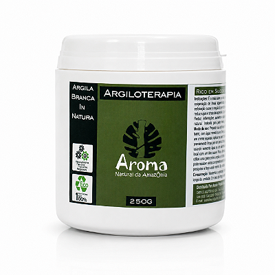 ARGILA BRANCA EM PÓ PURA IN NATURA - Rico em Silício / Alumínio / Ação Clareadora / Antioleosidade / Suavizante Facial - 250G - CÓD: 0703