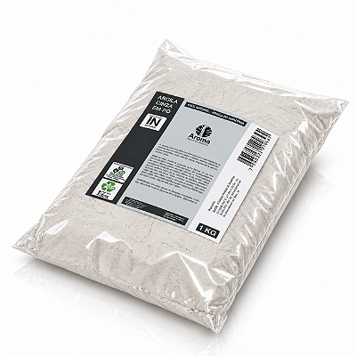 ARGILA CINZA EM PÓ PURA IN NATURA - Pele c/ Acne / Clareador de Manchas / Detox Natural - SACO 01KG - CÓD: 2117