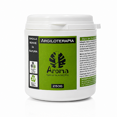 ARGILA VERDE EM PÓ IN NATURA - Pele Oleosa e C/ Acne / Cicatrizante Natural / Adstringente Orgânico - 250G - CÓD: 3368