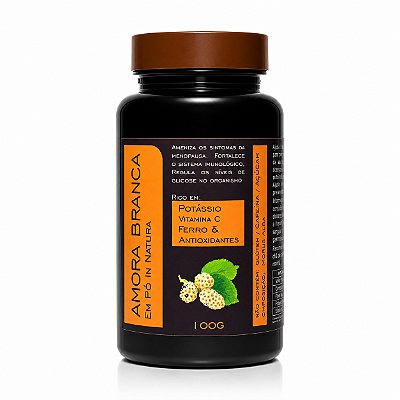 AMORA BRANCA EM PÓ IN NATURA - Ameniza Sintomas da Menopausa / Regula os Níveis de Glicose / Fortalece o Sitema Imunológico - 100G - CÓD: 1531