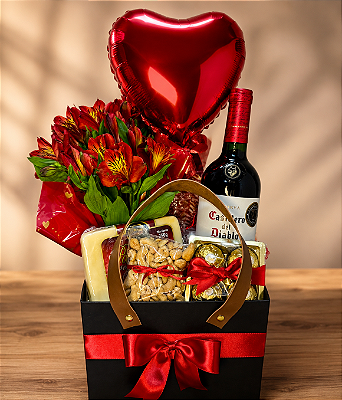 BOX ELEGANCE COM VINHO