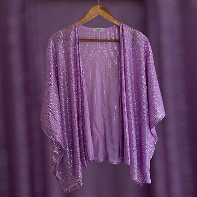 Kimono Paetê Rosa