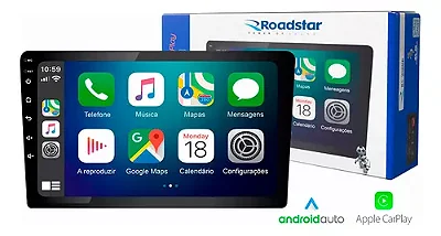 MP5 2 DIN 9" CARPLAY E ANDROID AUTO ESP / USB / SD / AUX / BT RS-908BR