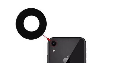 LENTE DE VIDRO DA CÂMERA TRASEIRA IPHONE XR SEM ARO